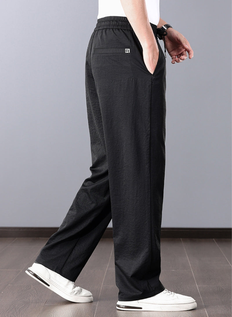 Pantalón clásico de lino hombre corte recto estilo atemporal