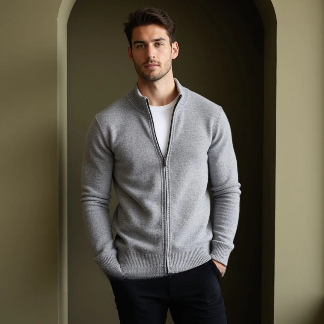 Merino - Chaqueta de lana con cremallera para hombre