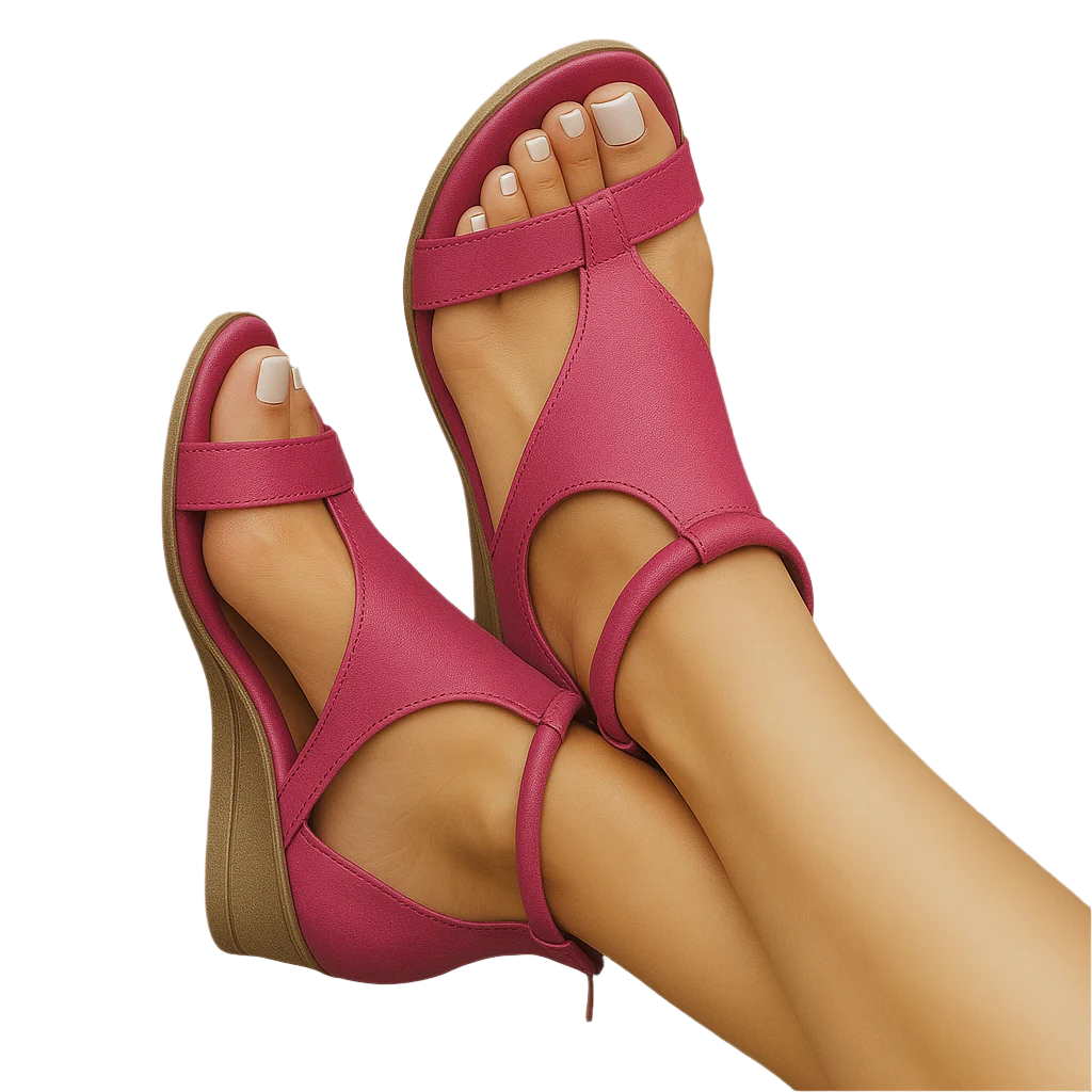 Sandalias de tiras para mujer con cierre de velcro y suela acolchada