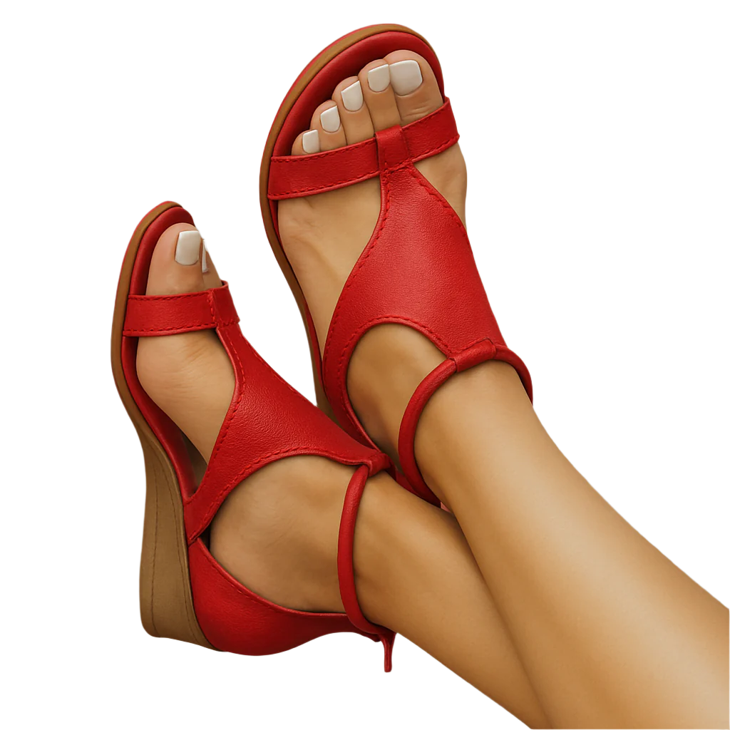 Sandalias de tiras para mujer con cierre de velcro y suela acolchada