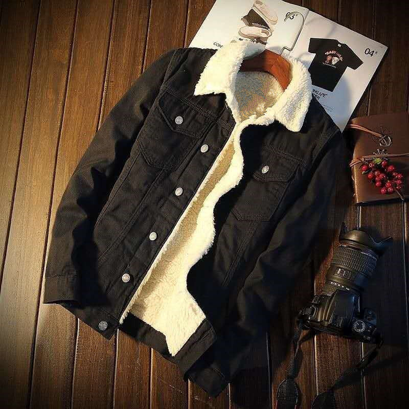 Chaqueta vaquera polar de hombre
