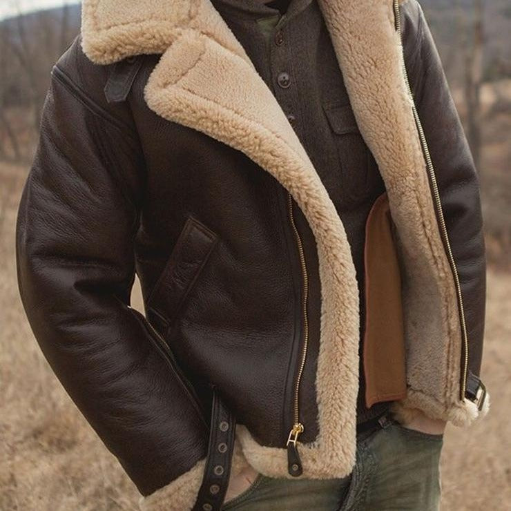 Chaqueta con cremallera y solapas para hombre