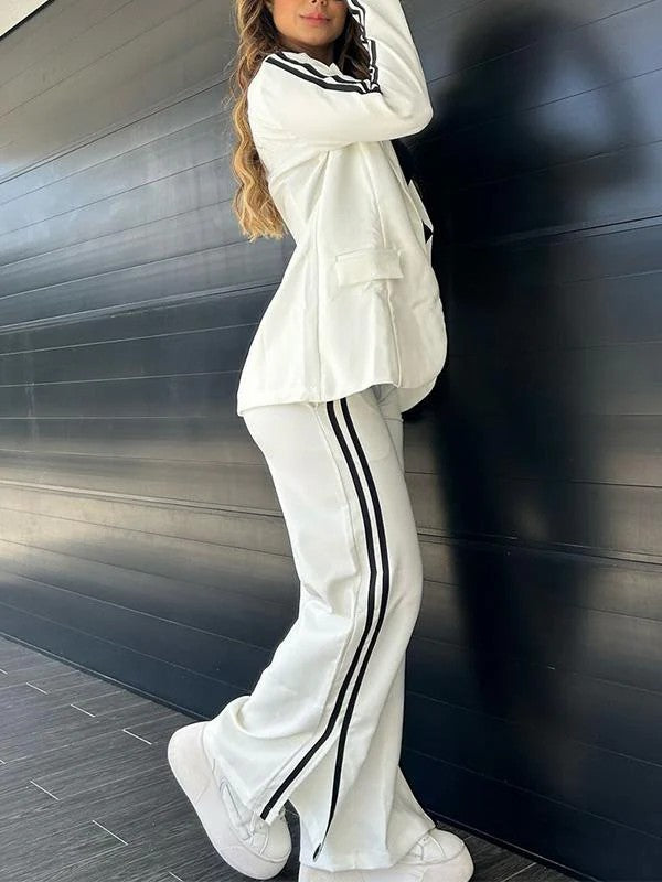 Traje con solapa y pantalón ancho