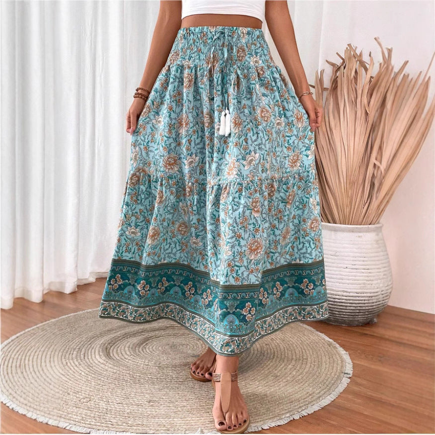 Revie | Maxifalda boho en ligera mezcla de algodón