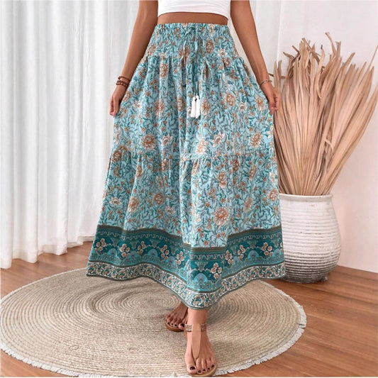 Revie | Maxifalda boho en ligera mezcla de algodón