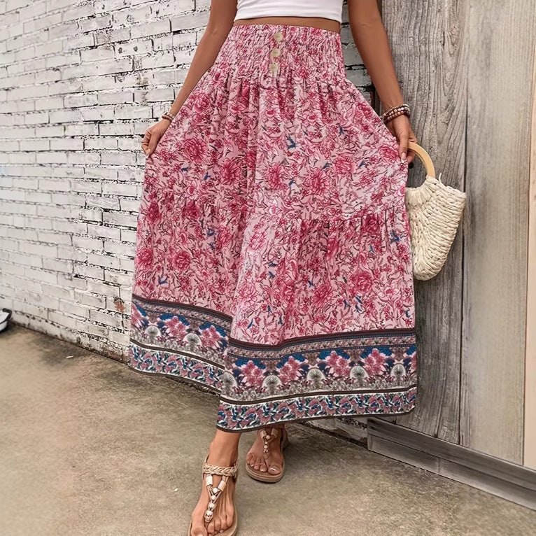 Revie | Maxifalda boho en ligera mezcla de algodón
