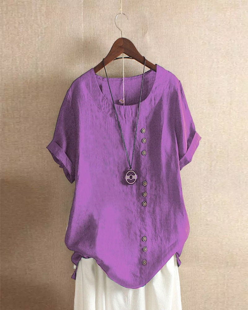 Blusa de manga corta para mujer