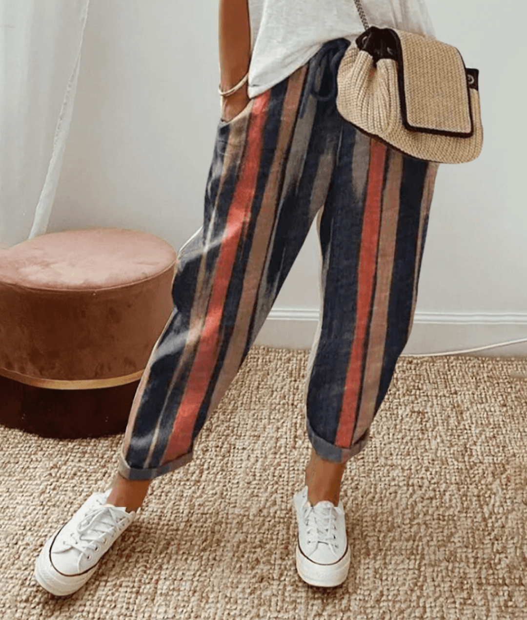 RIVE - Elegantes pantalones de algodón y lino