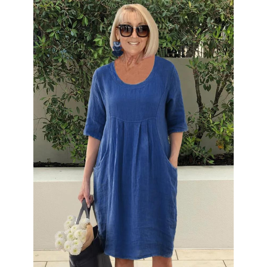 Hannelore - Elegante vestido de talla grande con bolsillos