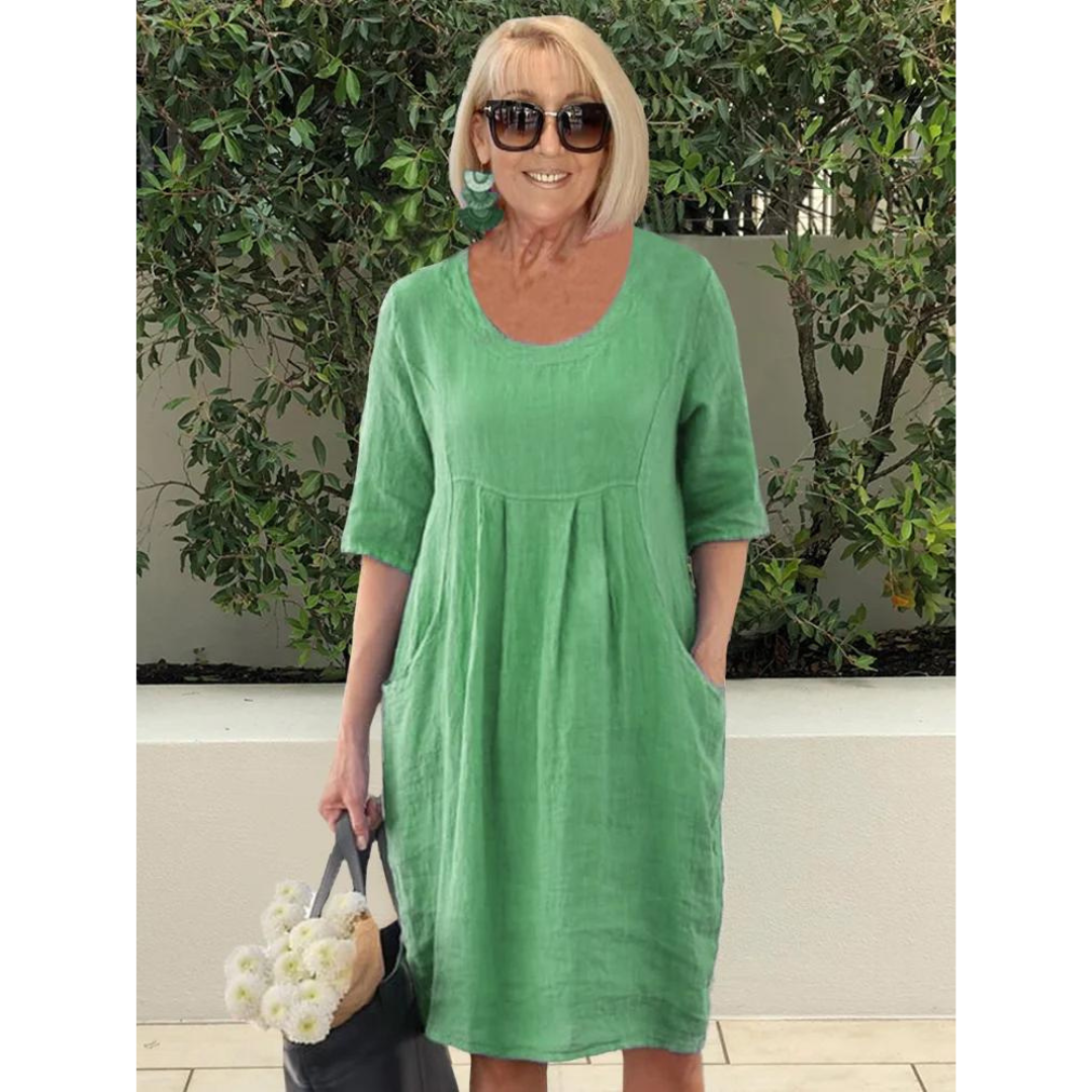 Hannelore - Elegante vestido de talla grande con bolsillos