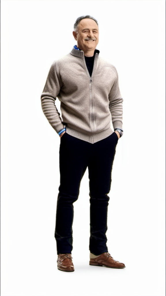 Merino - Chaqueta de lana con cremallera para hombre