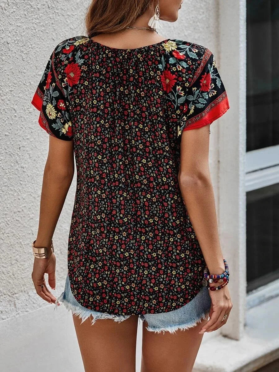 Blusa Kataleya mujer manga corta versátil ligera y cómoda