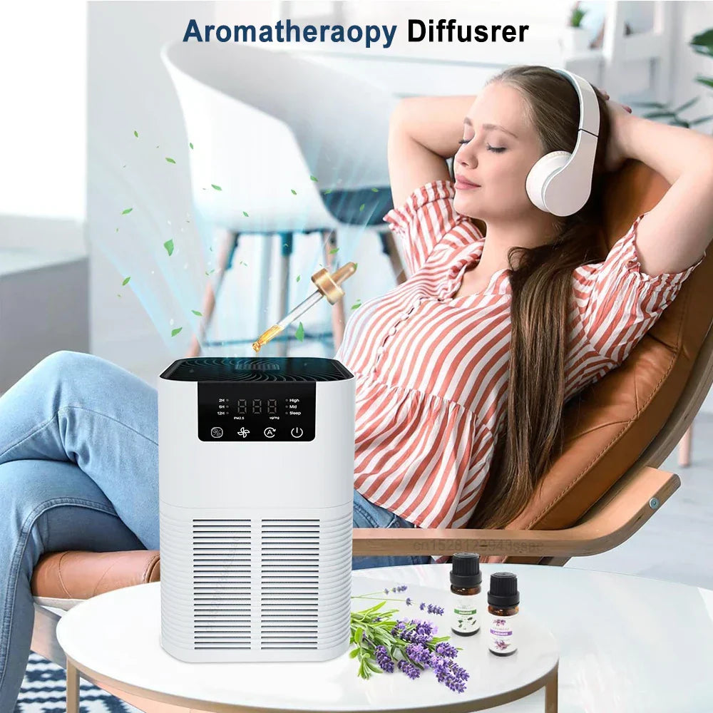 Purificador de aire con filtro HEPA y aromaterapia - Purificación silenciosa del aire para el hogar y el dormitorio