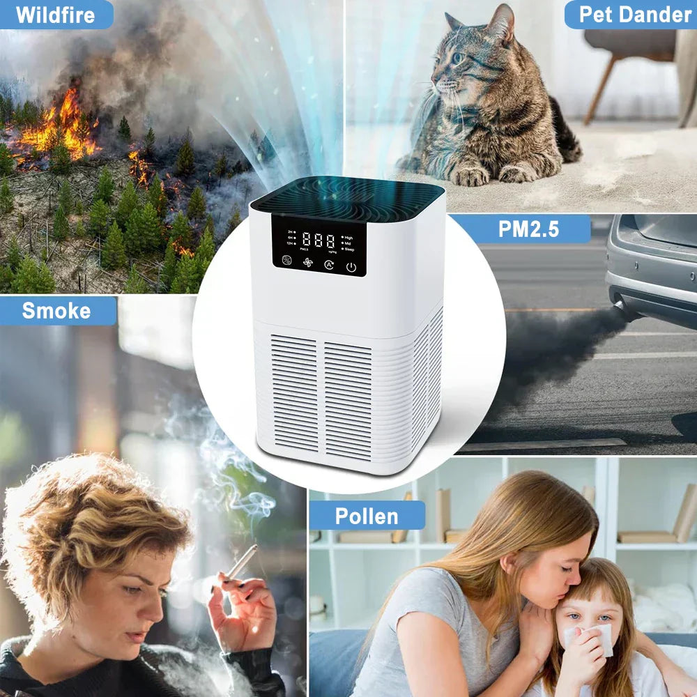 Purificador de aire con filtro HEPA y aromaterapia - Purificación silenciosa del aire para el hogar y el dormitorio