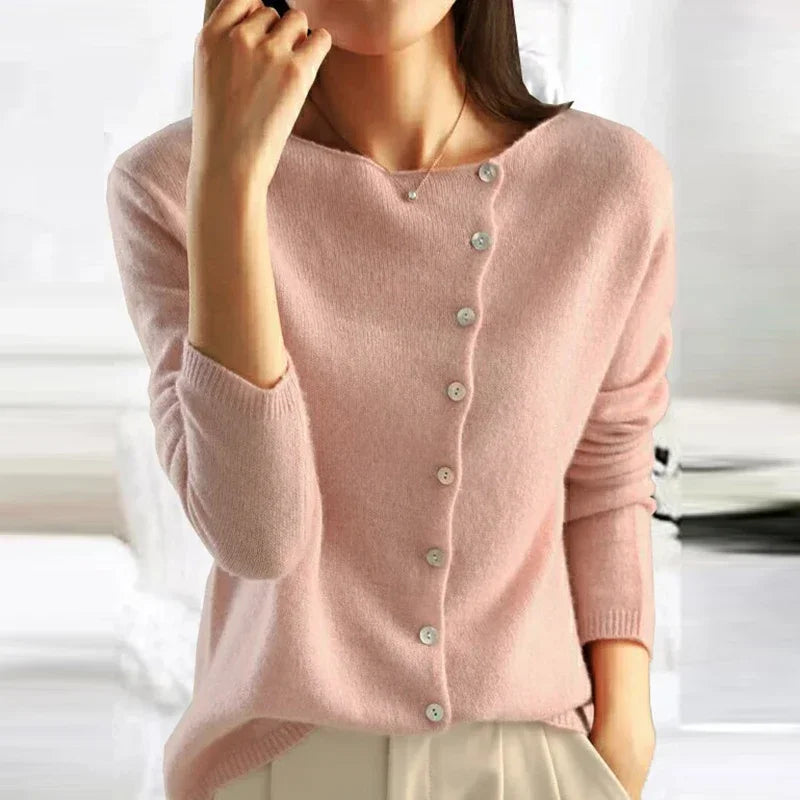 Jersey Gris Botones Mujer