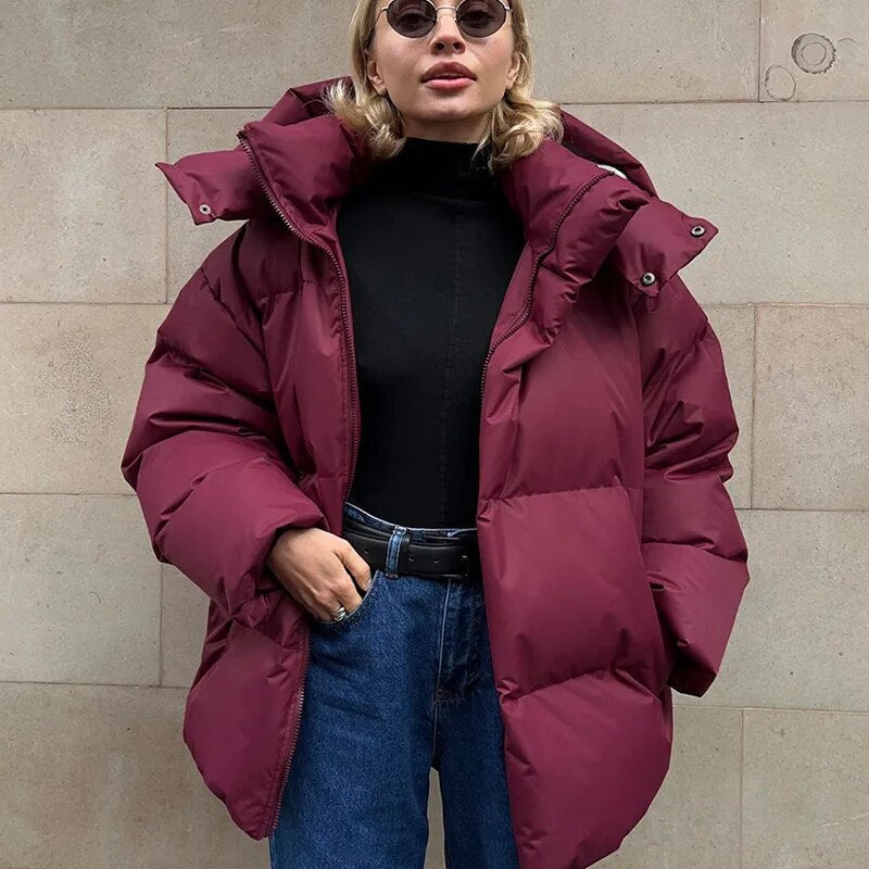 Avelena - Elegante chaqueta oversize con capucha