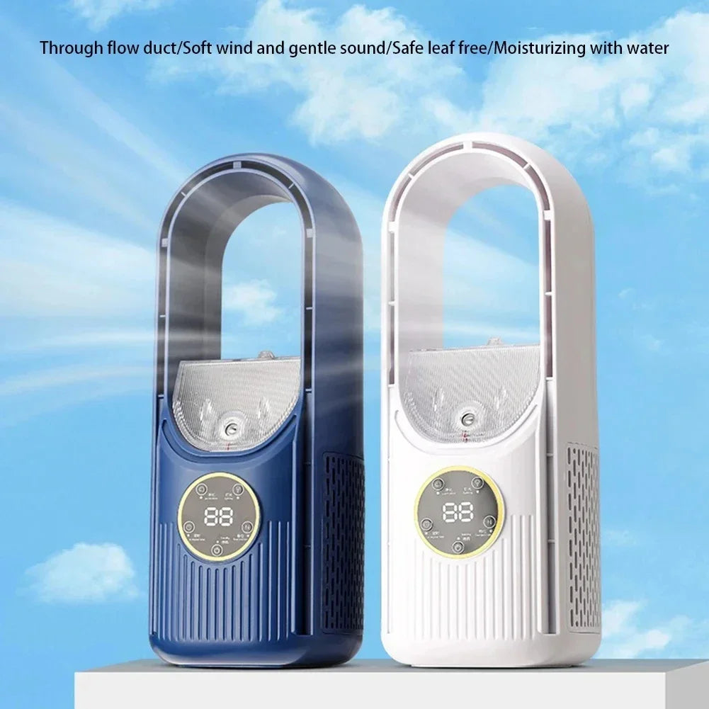 Ventilador inalámbrico de mano y de mesa - Ventilador USB sin aspas, portátil y silencioso