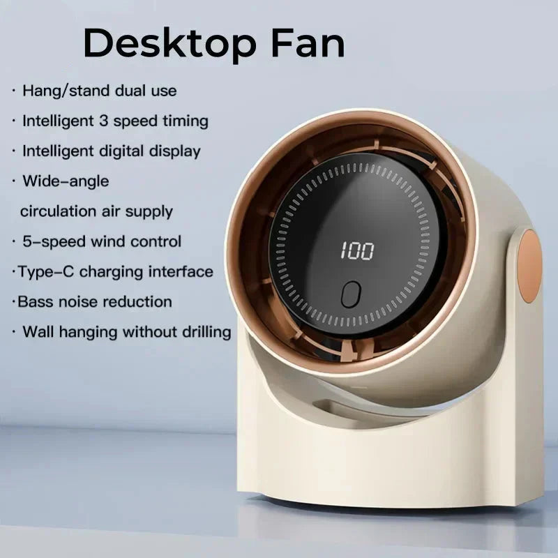Ventilador de mesa ultrasilencioso sin aspas - Enfriador de aire seguro y eficaz para el calor del verano