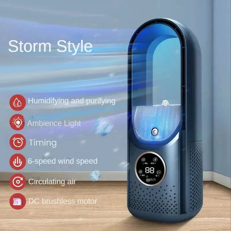 CoolMist 3 en 1 Ventilador sin Rotor y Purificador de Aire - Silencioso, con UV y Ionizador