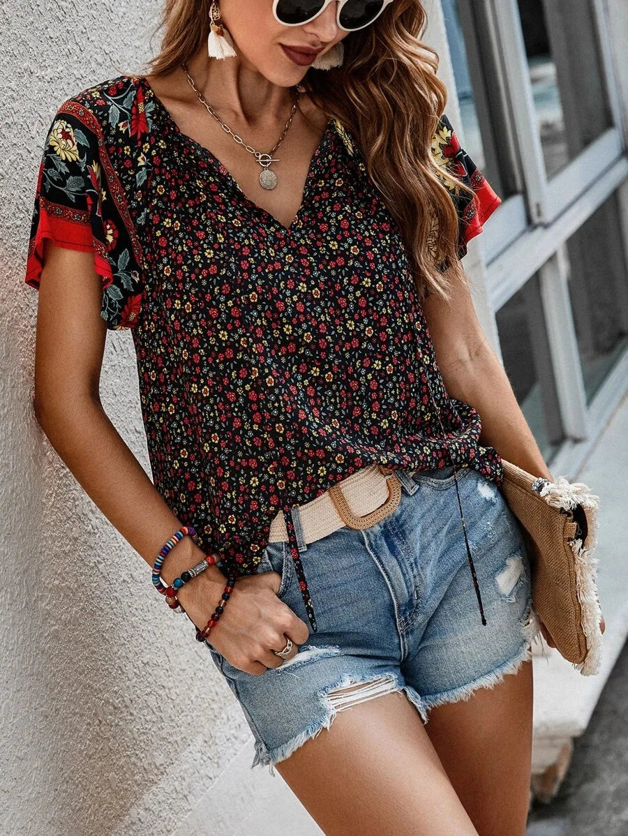 Blusa Kataleya mujer manga corta versátil ligera y cómoda