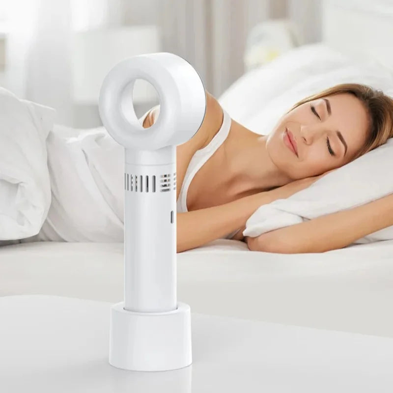 Ventilador manual a pilas - Ventilador USB sin aspas, portátil y supersilencioso