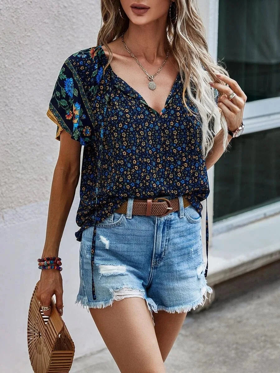 Blusa Kataleya mujer manga corta versátil ligera y cómoda