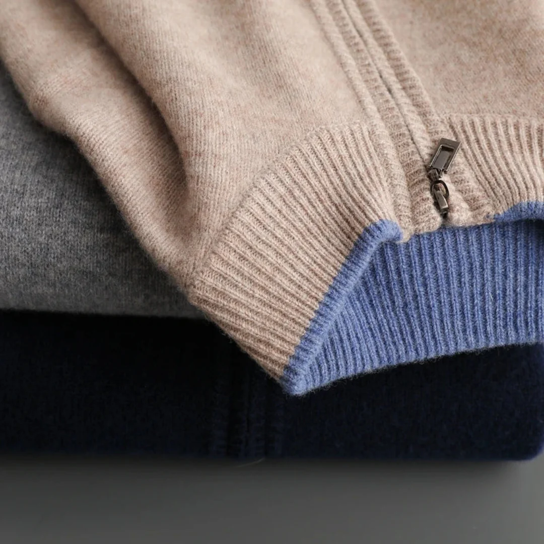 Merino - Chaqueta de lana con cremallera para hombre