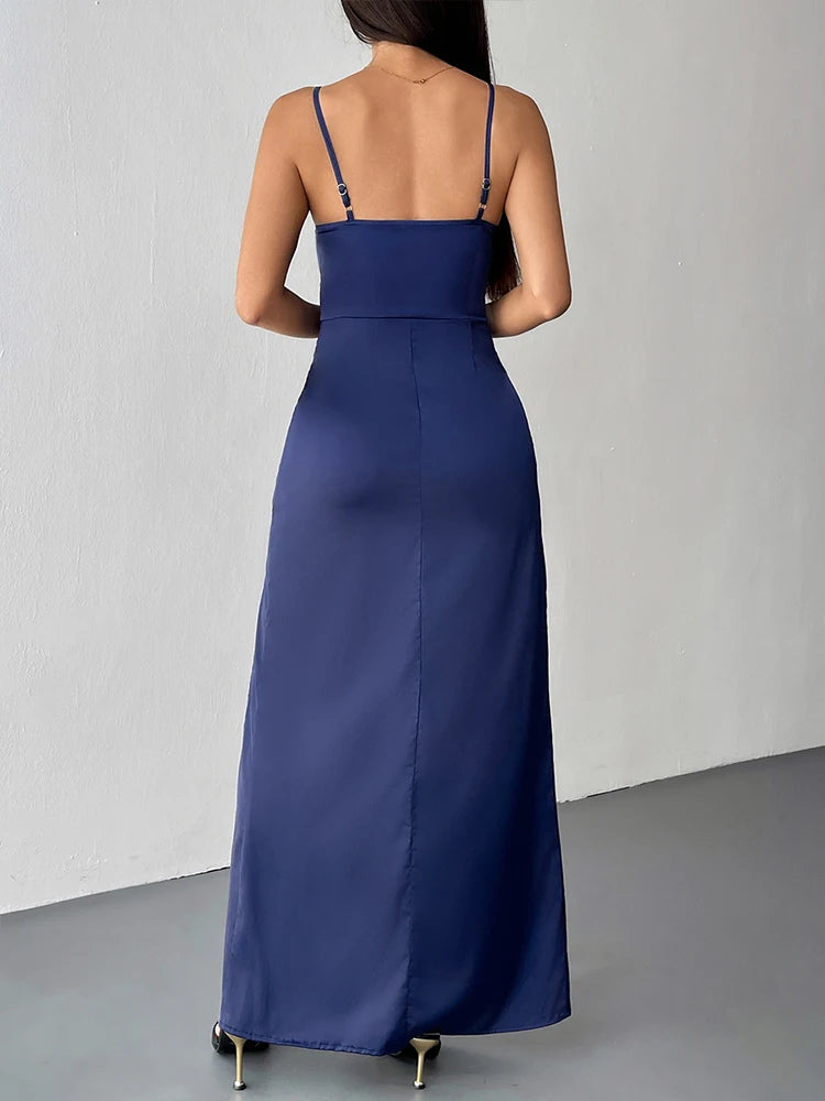 Vestido largo Alora - Azul marino