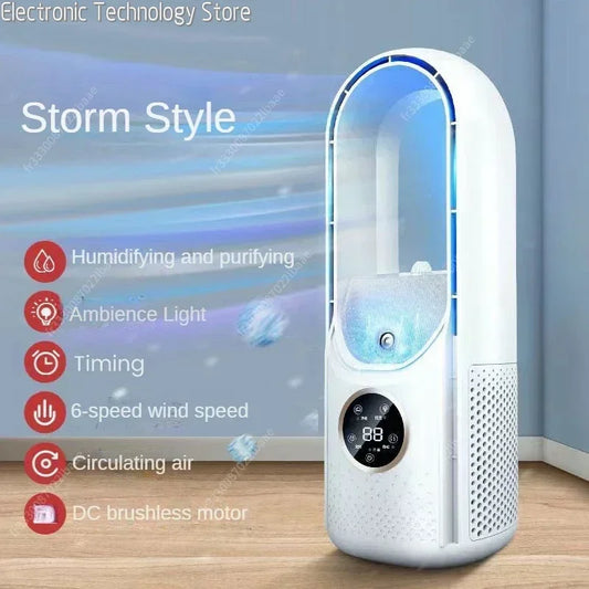 CoolMist 3 en 1 Ventilador sin Rotor y Purificador de Aire - Silencioso, con UV y Ionizador