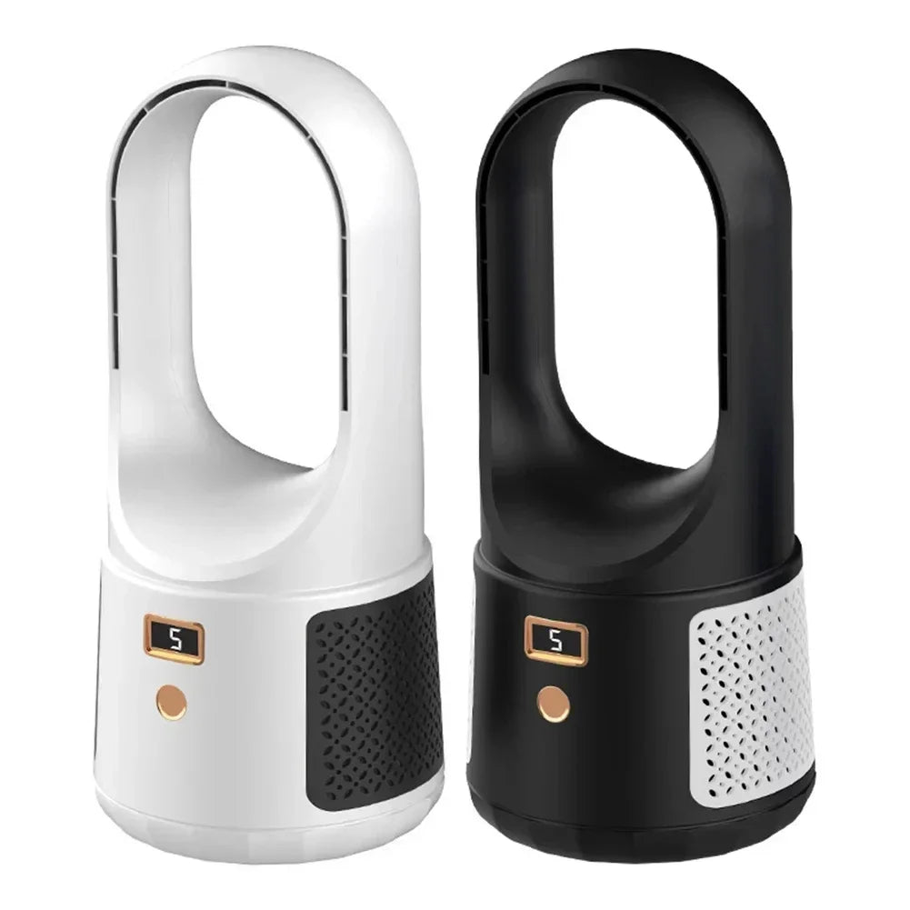 Ventilador de sobremesa sin aspas - Ventilador USB silencioso con batería recargable para dormitorio y oficina