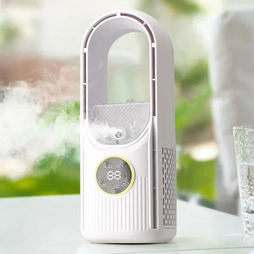 Ventilador inalámbrico de mano y de mesa - Ventilador USB sin aspas, portátil y silencioso