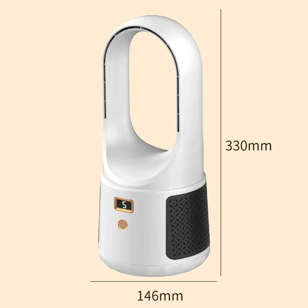 Ventilador de sobremesa sin aspas - Ventilador USB silencioso con batería recargable para dormitorio y oficina