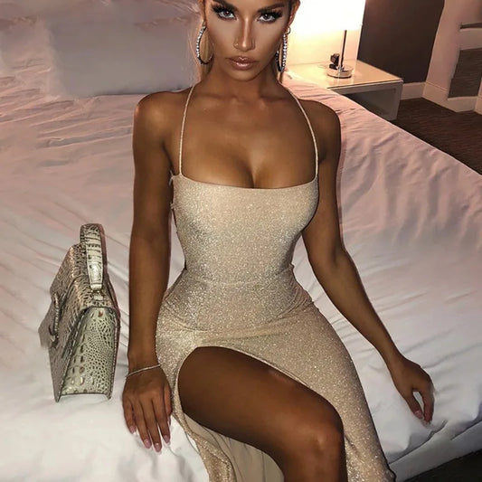 Vestido largo Miley Brillo