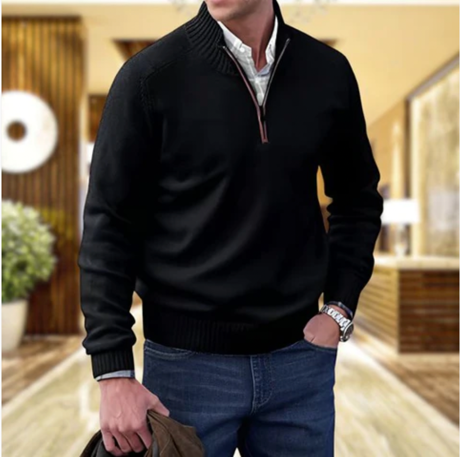 Benoit Elegante jersey de cachemira con cremallera