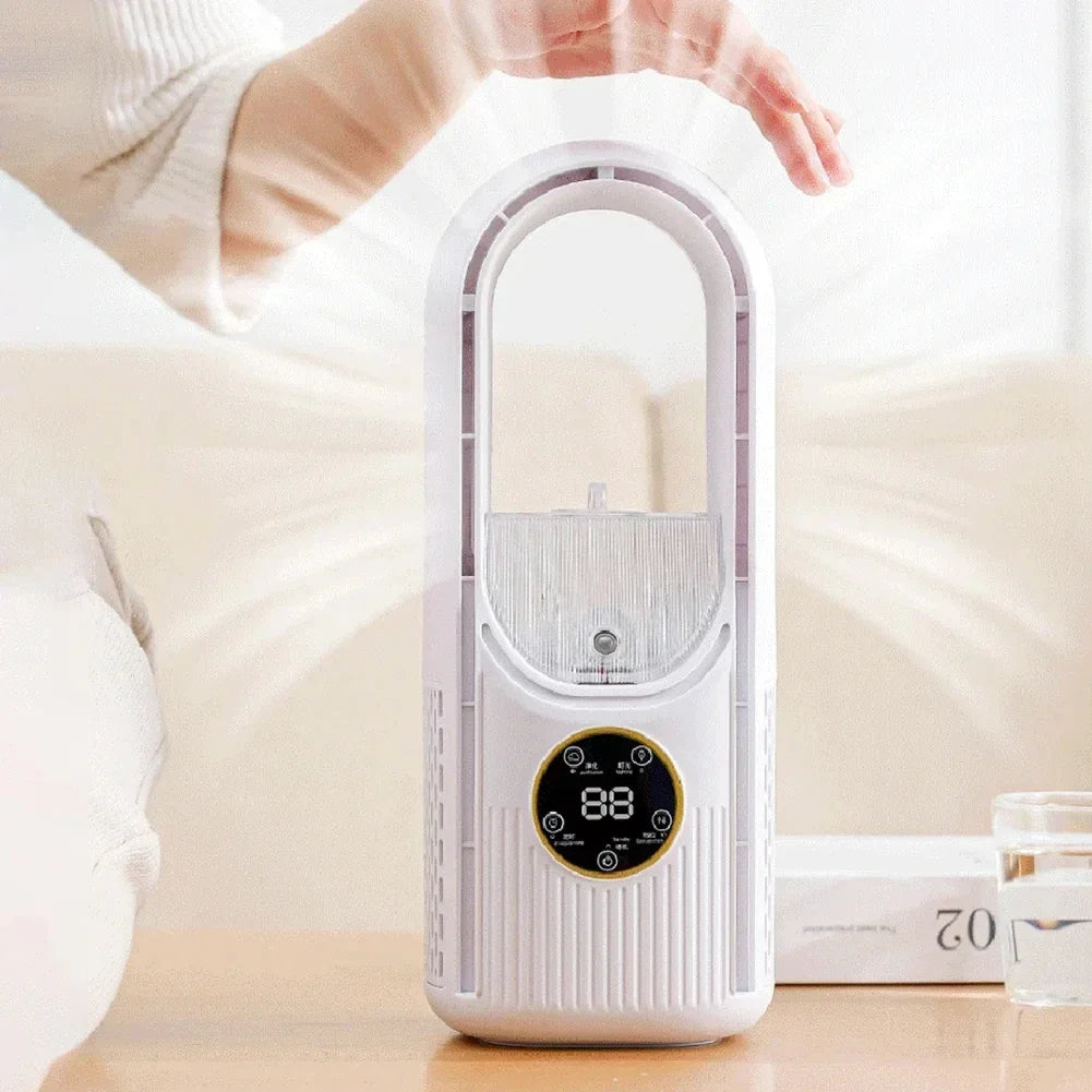 Ventilador inalámbrico de mano y de mesa - Ventilador USB sin aspas, portátil y silencioso