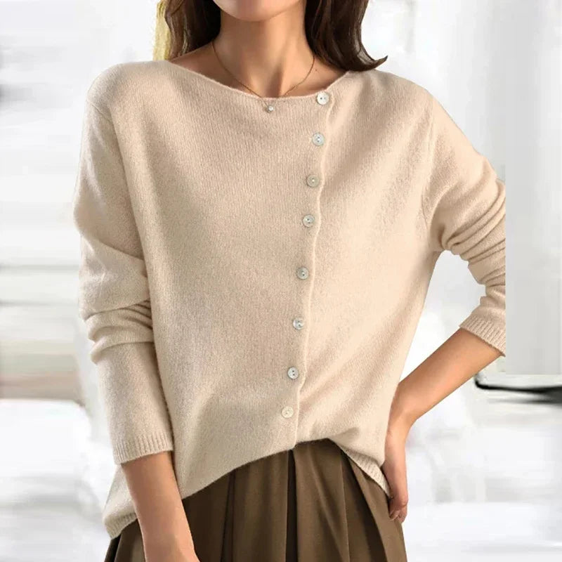 Jersey Gris Botones Mujer