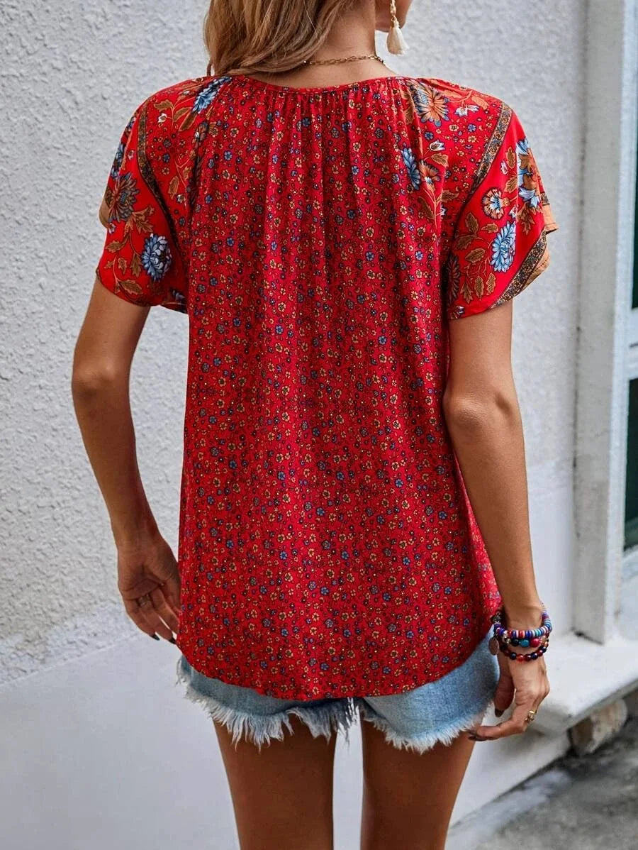 Blusa Kataleya mujer manga corta versátil ligera y cómoda