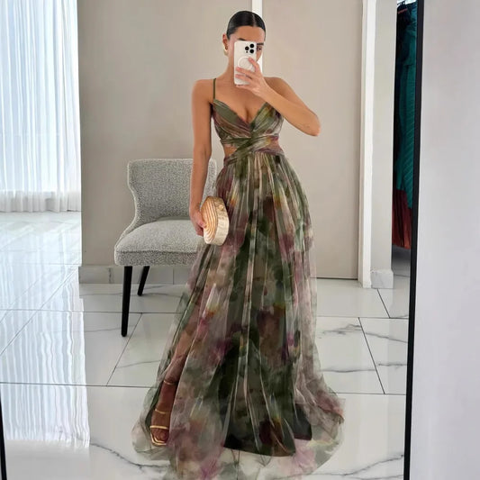 Maxi vestido con delicado tul | Elegancia y ligereza | Corte fluido