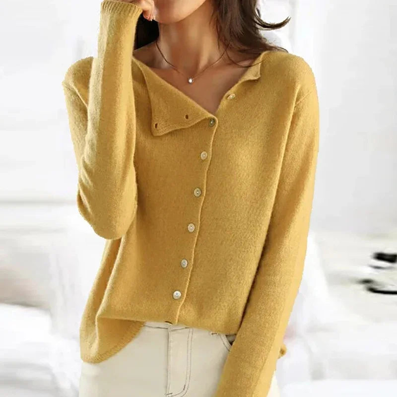 Jersey Gris Botones Mujer