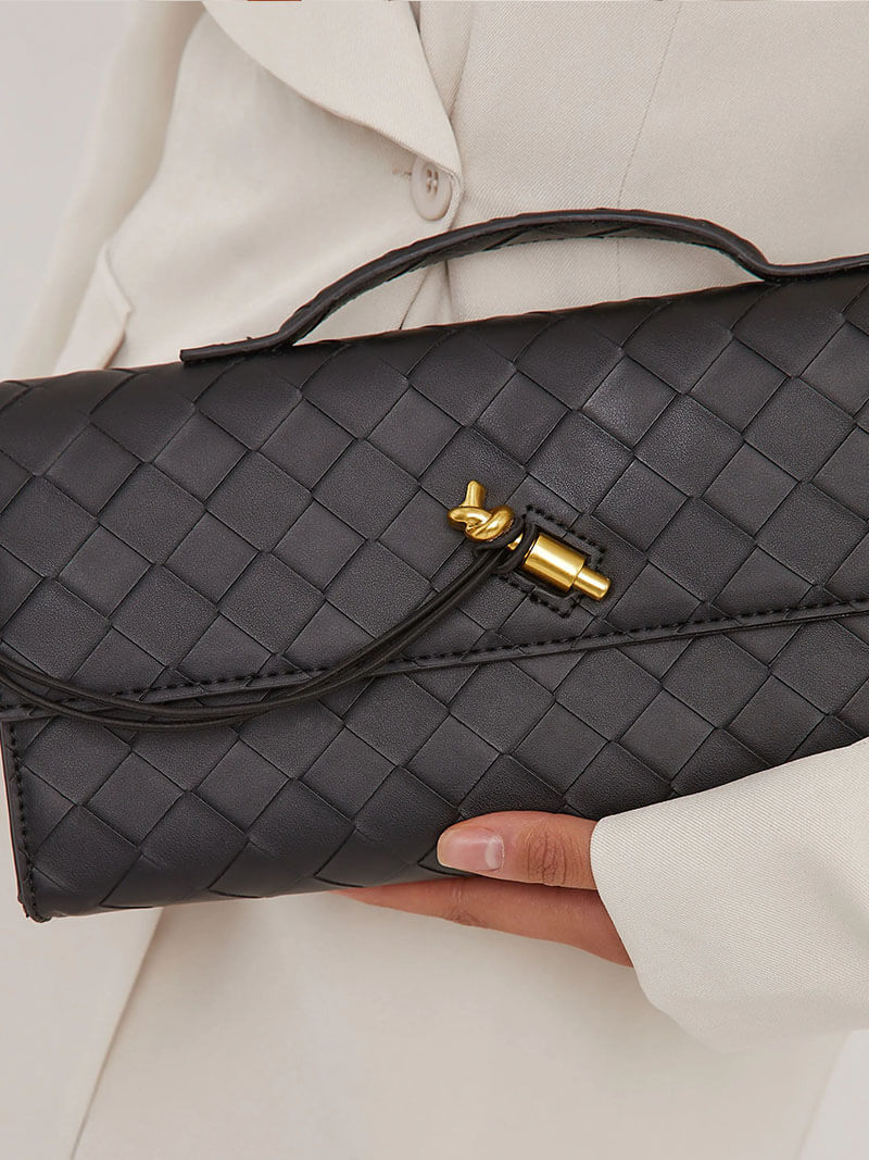 Luna - Bolso tejido de lujo con cierre dorado