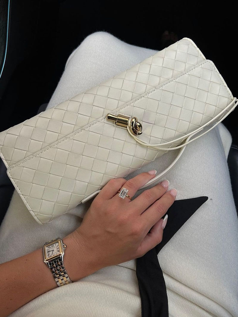 Luna - Bolso tejido de lujo con cierre dorado