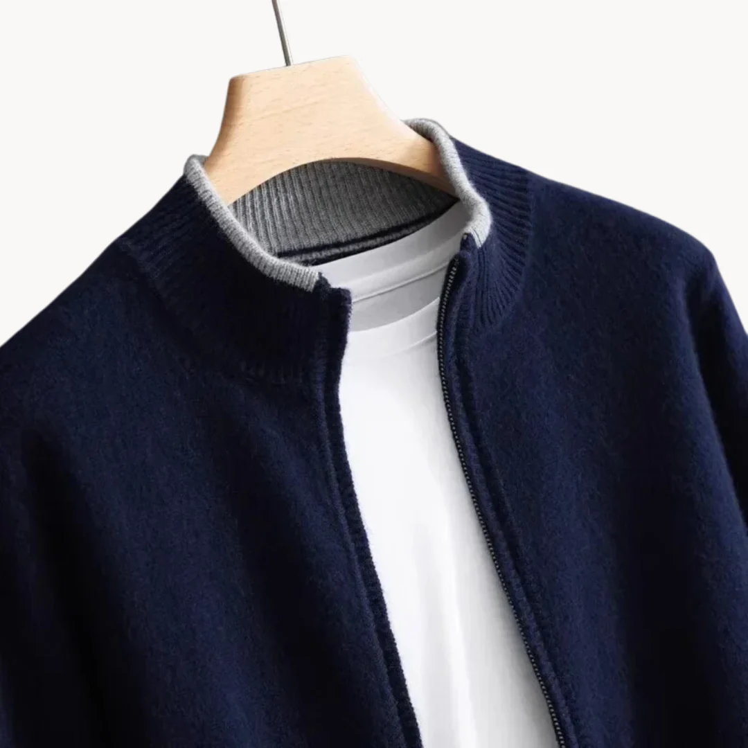 Merino - Chaqueta de lana con cremallera para hombre