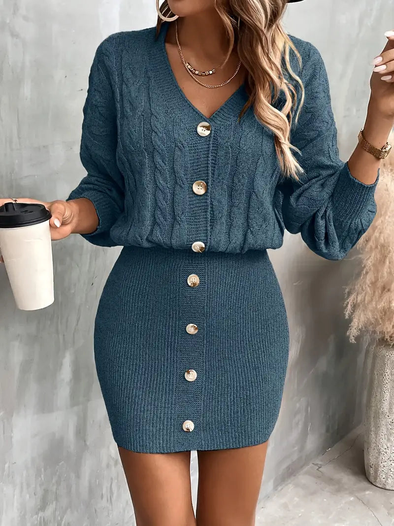 Vestido bodycon atemporal con escote en V