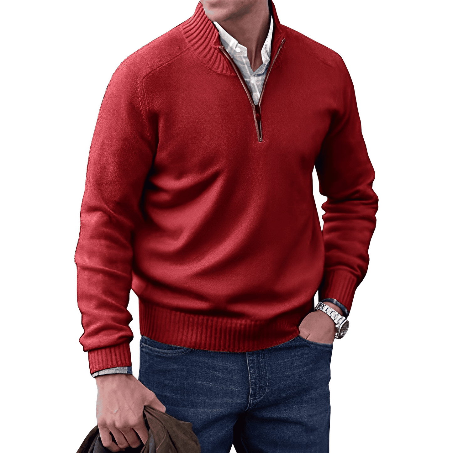 Benoit Elegante jersey de cachemira con cremallera