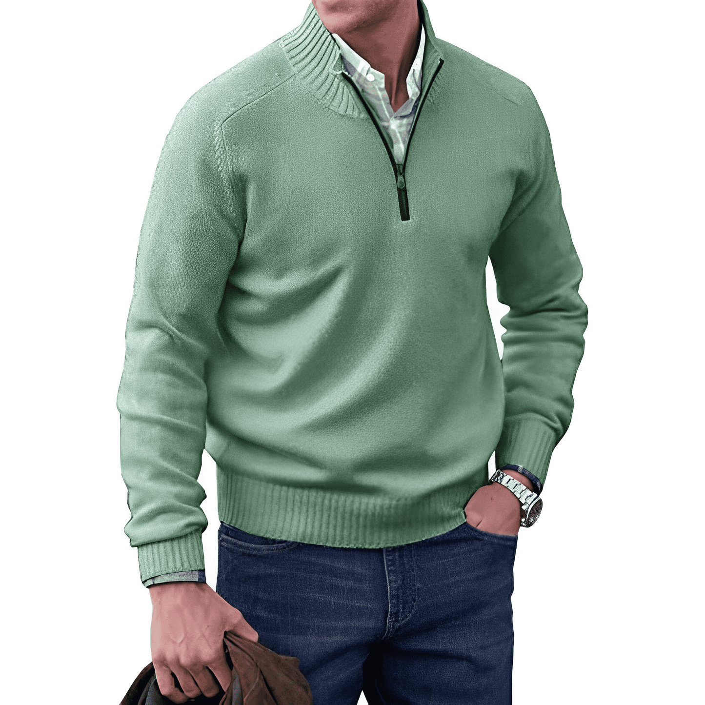 Benoit Elegante jersey de cachemira con cremallera
