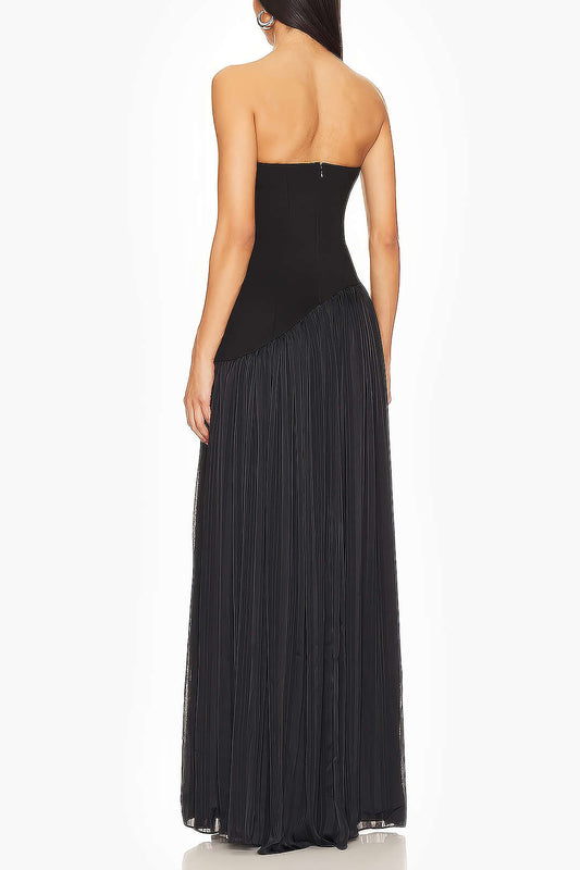 Sasha - Elegante maxivestido de mujer de diseño plisado
