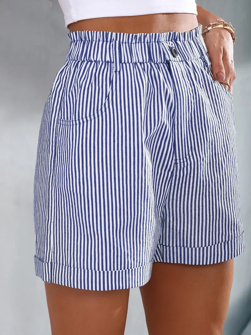 Gertrude - Pantalones de rayas con bolsillos inclinados