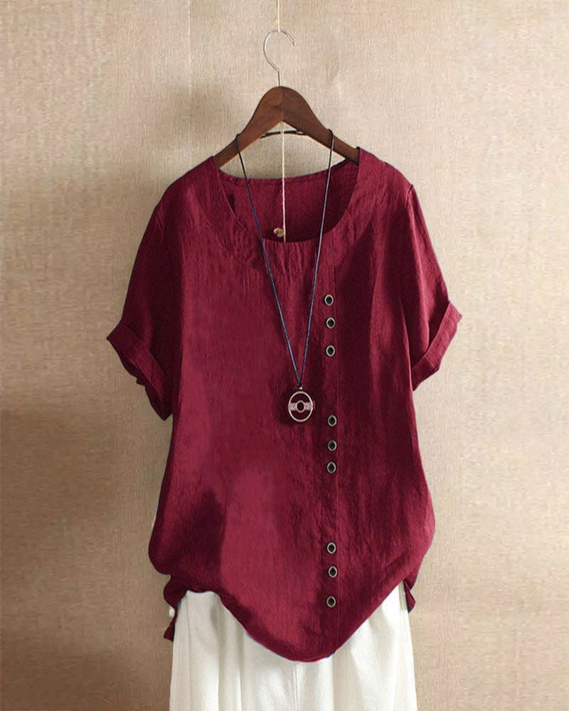 Blusa de manga corta para mujer