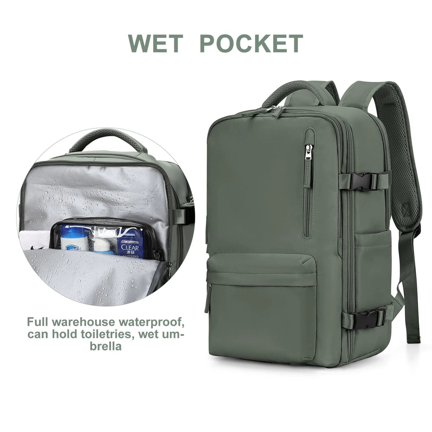 Mochila - Gran bolsa de viaje impermeable para senderismo y viajes