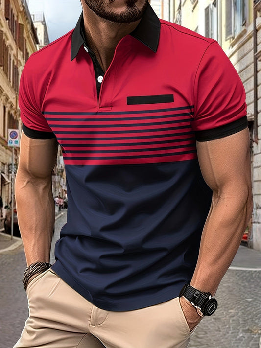 Louis｜Polo de verano a rayas para hombre
